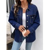 image:imageSidefeel Womens Jean Jacket Casual Long Sleeve Button Down Oversized Denim Jacket Trendy Fall OutfitsDark Blue