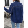 image:imageSidefeel Womens Jean Jacket Casual Long Sleeve Button Down Oversized Denim Jacket Trendy Fall OutfitsDark Blue