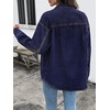 image:imageSidefeel Womens Jean Jacket Casual Long Sleeve Button Down Oversized Denim Jacket Trendy Fall OutfitsNavy Blue