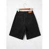 image:imageSidefeel Womens Jean Shorts High Waisted Stretchy Bermuda Pleated Denim Summer ShortsBlack