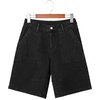 image:imageSidefeel Womens Jean Shorts High Waisted Stretchy Bermuda Pleated Denim Summer ShortsBlack