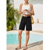 image:imageSidefeel Womens Jean Shorts High Waisted Stretchy Bermuda Pleated Denim Summer ShortsBlack