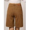 image:imageSidefeel Womens Jean Shorts High Waisted Stretchy Bermuda Pleated Denim Summer ShortsBrown
