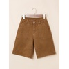 image:imageSidefeel Womens Jean Shorts High Waisted Stretchy Bermuda Pleated Denim Summer ShortsBrown
