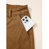 image:imageSidefeel Womens Jean Shorts High Waisted Stretchy Bermuda Pleated Denim Summer ShortsBrown