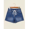 image:imageSidefeel Womens Jean Shorts High Waisted Stretchy Casual Drawstring Denim Shorts with PocketsBlue