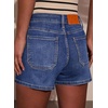 image:imageSidefeel Womens Jean Shorts High Waisted Stretchy Casual Drawstring Denim Shorts with PocketsBlue