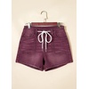 image:imageSidefeel Womens Jean Shorts High Waisted Stretchy Casual Drawstring Denim Shorts with PocketsBurgundy
