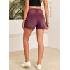 image:imageSidefeel Womens Jean Shorts High Waisted Stretchy Casual Drawstring Denim Shorts with PocketsBurgundy