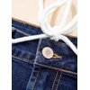 image:imageSidefeel Womens Jean Shorts High Waisted Stretchy Casual Drawstring Denim Shorts with PocketsDeep Blue