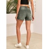 image:imageSidefeel Womens Jean Shorts High Waisted Stretchy Casual Drawstring Denim Shorts with PocketsGreen