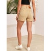image:imageSidefeel Womens Jean Shorts High Waisted Stretchy Casual Drawstring Denim Shorts with PocketsKhaki