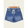 image:imageSidefeel Womens Jean Shorts High Waisted Stretchy Casual Drawstring Denim Shorts with PocketsLight Blue