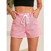 image:imageSidefeel Womens Jean Shorts High Waisted Stretchy Casual Drawstring Denim Shorts with PocketsPink