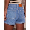 image:imageSidefeel Womens Jean Shorts High Waisted Stretchy Casual Drawstring Denim Shorts with PocketsSky Blue