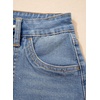 image:imageSidefeel Womens Jean Shorts High Waisted Stretchy Casual Drawstring Denim Shorts with PocketsVintage Blue