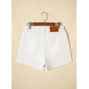 image:imageSidefeel Womens Jean Shorts High Waisted Stretchy Casual Drawstring Denim Shorts with PocketsWhite
