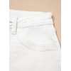 image:imageSidefeel Womens Jean Shorts High Waisted Stretchy Casual Drawstring Denim Shorts with PocketsWhite