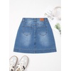 image:imageSidefeel Womens Jean Skirt High Waisted Stretch Casual Trendy Front Seam Mini Denim Skirt with PocketsBlue