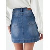 image:imageSidefeel Womens Jean Skirt High Waisted Stretch Casual Trendy Front Seam Mini Denim Skirt with PocketsBlue