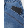 image:imageSidefeel Womens Jean Skirt High Waisted Stretch Casual Trendy Front Seam Mini Denim Skirt with PocketsBlue