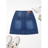 image:imageSidefeel Womens Jean Skirt High Waisted Stretch Casual Trendy Front Seam Mini Denim Skirt with PocketsDeep Blue