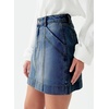 image:imageSidefeel Womens Jean Skirt High Waisted Stretch Casual Trendy Front Seam Mini Denim Skirt with PocketsDeep Blue
