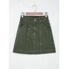 image:imageSidefeel Womens Jean Skirt High Waisted Stretch Casual Trendy Front Seam Mini Denim Skirt with PocketsGreen
