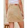 image:imageSidefeel Womens Jean Skirt High Waisted Stretch Casual Trendy Front Seam Mini Denim Skirt with PocketsKhaki