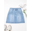 image:imageSidefeel Womens Jean Skirt High Waisted Stretch Casual Trendy Front Seam Mini Denim Skirt with PocketsLight Blue