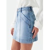 image:imageSidefeel Womens Jean Skirt High Waisted Stretch Casual Trendy Front Seam Mini Denim Skirt with PocketsLight Blue