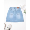 image:imageSidefeel Womens Jean Skirt High Waisted Stretch Casual Trendy Front Seam Mini Denim Skirt with PocketsLight Blue