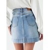image:imageSidefeel Womens Jean Skirt High Waisted Stretch Casual Trendy Front Seam Mini Denim Skirt with PocketsLight Blue