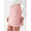 image:imageSidefeel Womens Jean Skirt High Waisted Stretch Casual Trendy Front Seam Mini Denim Skirt with PocketsPink