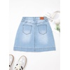 image:imageSidefeel Womens Jean Skirt High Waisted Stretch Casual Trendy Front Seam Mini Denim Skirt with PocketsSky Blue