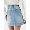 image:imageSidefeel Womens Jean Skirt High Waisted Stretch Casual Trendy Front Seam Mini Denim Skirt with PocketsSky Blue