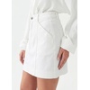 image:imageSidefeel Womens Jean Skirt High Waisted Stretch Casual Trendy Front Seam Mini Denim Skirt with PocketsWhite