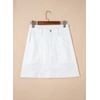 image:imageSidefeel Womens Jean Skirt High Waisted Stretch Casual Trendy Front Seam Mini Denim Skirt with PocketsWhite
