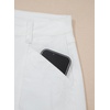 image:imageSidefeel Womens Jean Skirt High Waisted Stretch Casual Trendy Front Seam Mini Denim Skirt with PocketsWhite