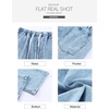 image:imageSidefeel Womens Jeans Ripped Joggers Elastic Drawstring Waist Cargo Denim Pants Size 4 Light Blue