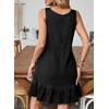 image:imageSidefeel Womens Summer Denim Dresses 2026 Loose Sleeveless Sleeve Ruffled Edge Jean SundressesBlack