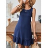 image:imageSidefeel Womens Summer Denim Dresses 2026 Loose Sleeveless Sleeve Ruffled Edge Jean SundressesBluing