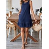 image:imageSidefeel Womens Summer Denim Dresses 2026 Loose Sleeveless Sleeve Ruffled Edge Jean SundressesBluing