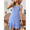 image:imageSidefeel Womens Summer Denim Dresses 2026 Loose Sleeveless Sleeve Ruffled Edge Jean SundressesIceland Blue