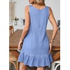 image:imageSidefeel Womens Summer Denim Dresses 2026 Loose Sleeveless Sleeve Ruffled Edge Jean SundressesIceland Blue
