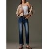 image:imageSidefeel Womens Wide Leg Cuffed Jeans High Waisted Baggy Stretchy Denim Pants with PocketsBluing