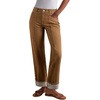 image:imageSidefeel Womens Wide Leg Cuffed Jeans High Waisted Baggy Stretchy Denim Pants with PocketsBrown