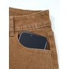 image:imageSidefeel Womens Wide Leg Cuffed Jeans High Waisted Baggy Stretchy Denim Pants with PocketsBrown