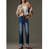 image:imageSidefeel Womens Wide Leg Cuffed Jeans High Waisted Baggy Stretchy Denim Pants with PocketsDark Blue