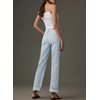 image:imageSidefeel Womens Wide Leg Cuffed Jeans High Waisted Baggy Stretchy Denim Pants with PocketsIceland Blue